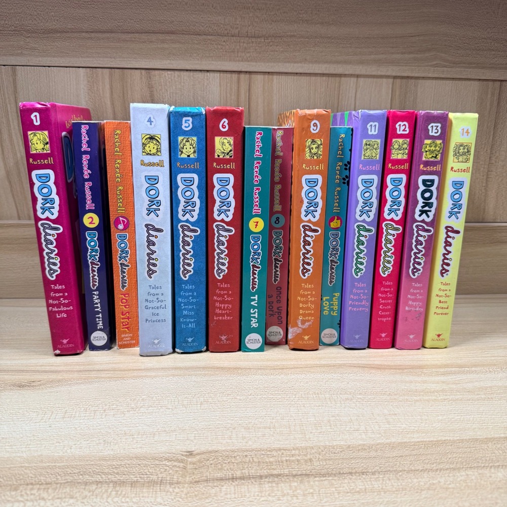 Dork Diaries Book Lot Rachel Renee Russell Set of 14 Mixed Hardcover Paperback